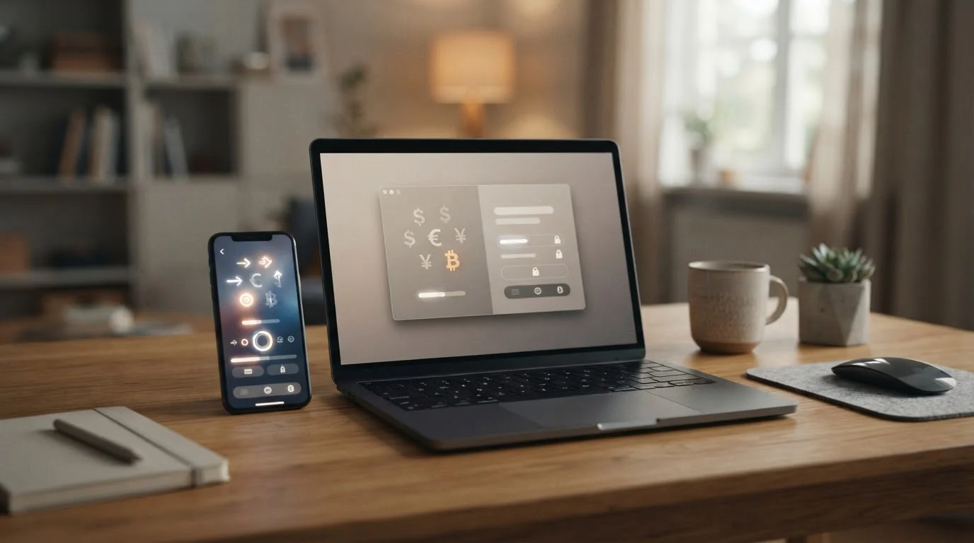 Smartphone neben neutraler Kassenansicht mit PayPal- und Paysafecard-Symbolen