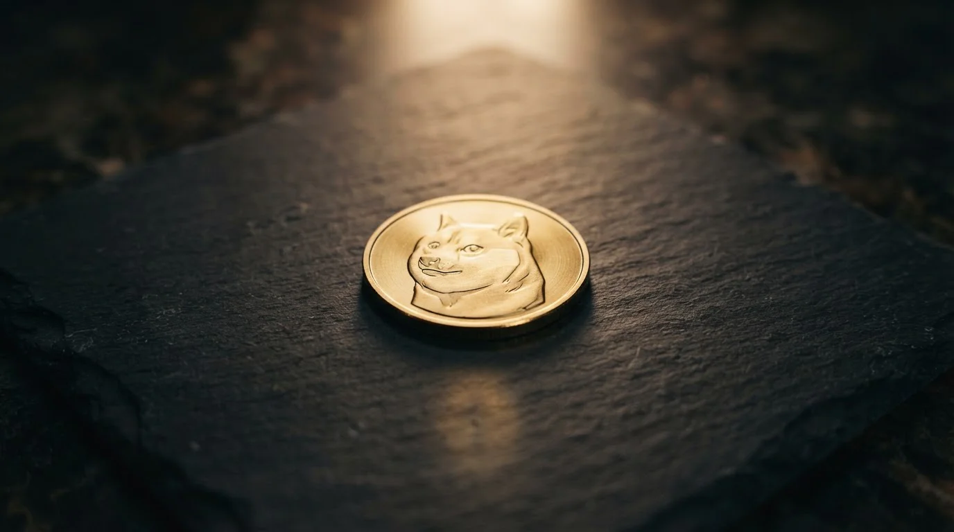 Dogecoin Münze als Symbol für den Meme-Coin im Krypto-Casino