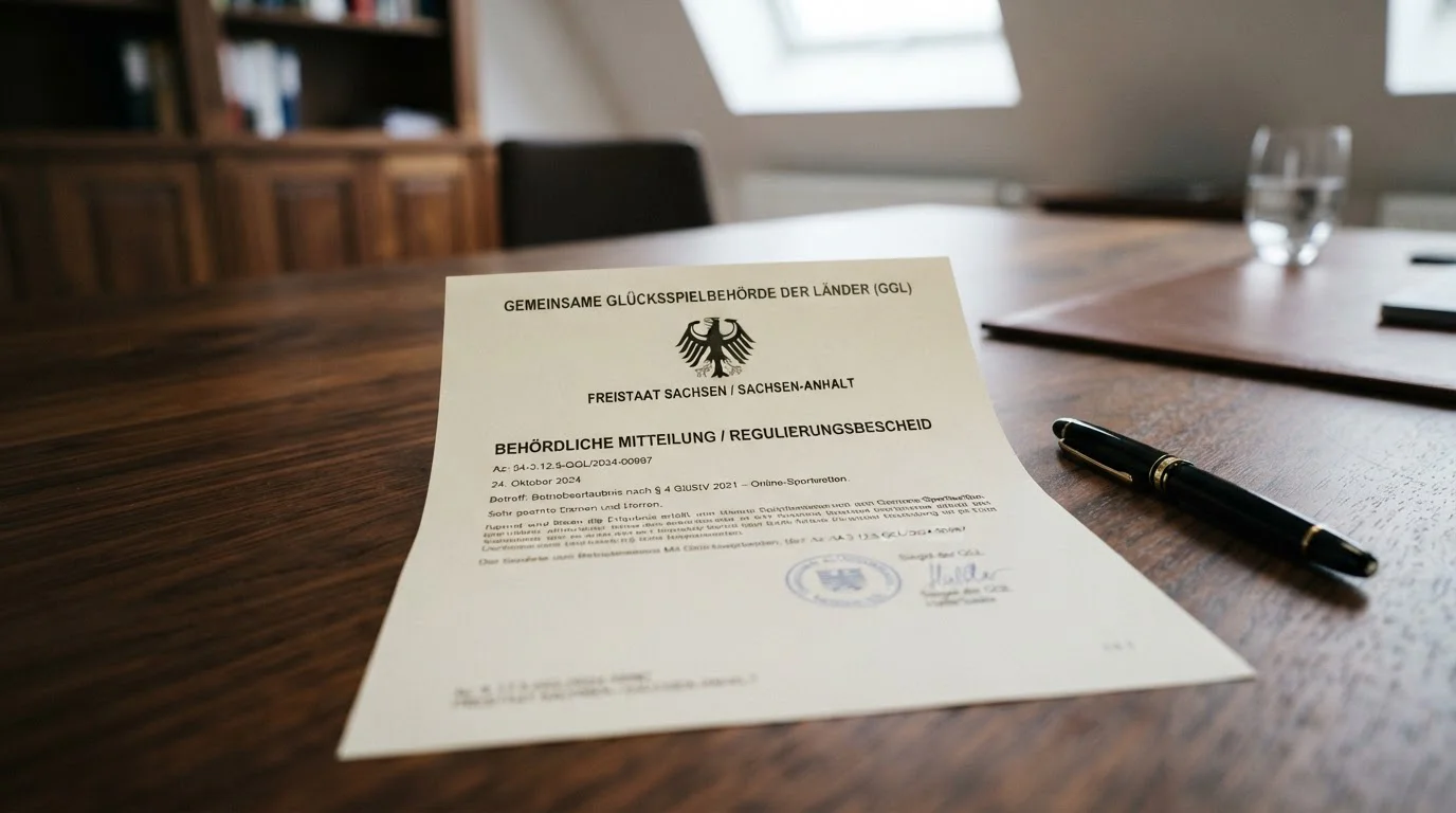 Offizielles Dokument mit GGL-Logo auf Schreibtisch