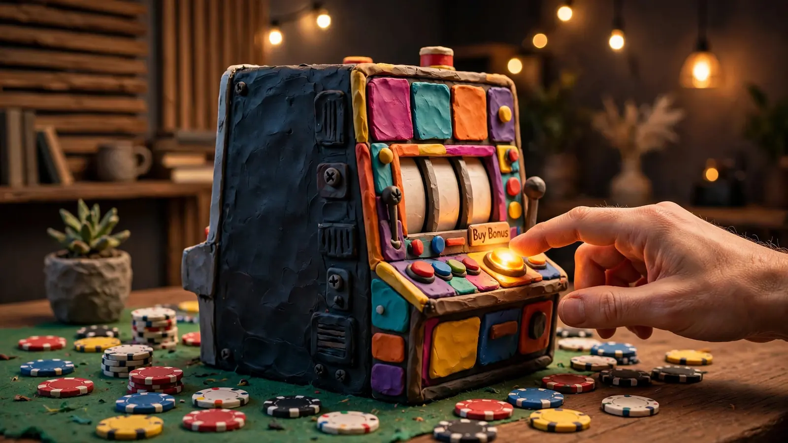Spielautomat in deutscher Spielhalle mit Bonus-Kauf-Taste