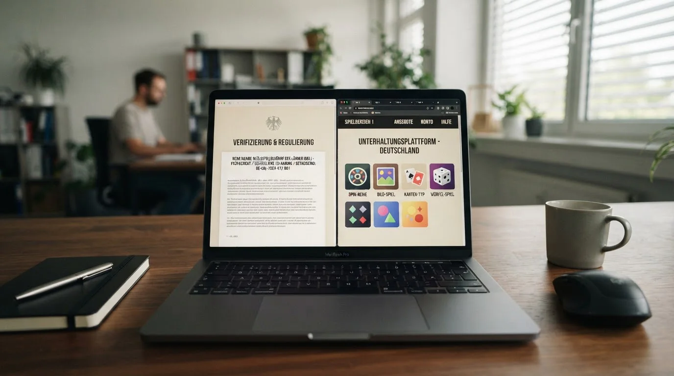 Neutraler Vergleich mehrerer legaler Anbieter-Domains auf einem Laptop