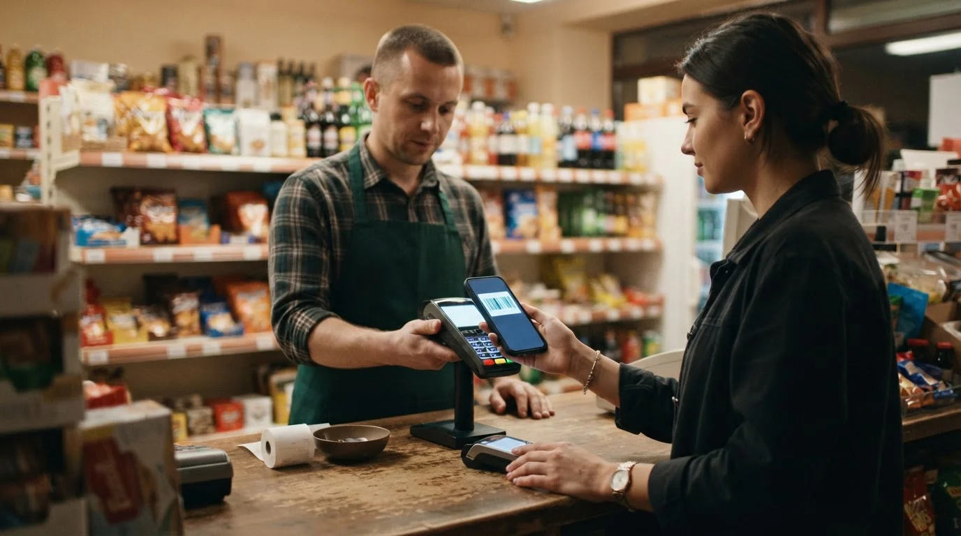 Bargeld-Einzahlung per OKTO.CASH an einer teilnehmenden Verkaufsstelle mit dem Smartphone