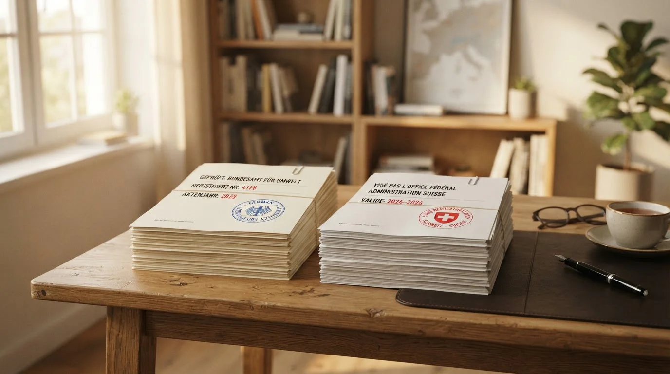 Offizielles Dokument mit Genehmigungsstempel – GGL-Whitelist und ESBK-Register im Vergleich