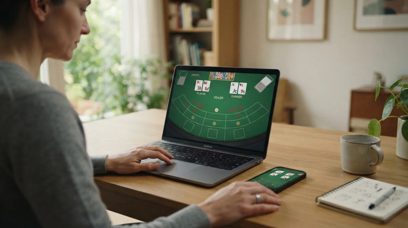Laptop und Smartphone mit kostenloser Punto-Banco-Demoversion