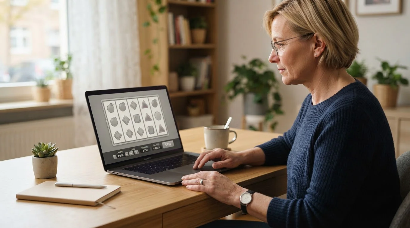 Laptop mit neutraler Slotansicht und kleinen Einsatzstufen